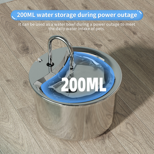 Emergency water storage smart pet fountain with backup water supply design for cat and dog