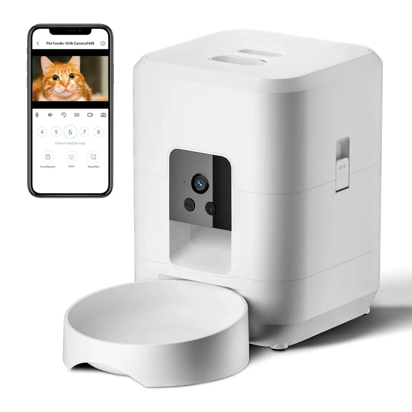 PETSMEN Pet Intelligent Feeder Timed Wifi Remote Feeding For Cat And Dog Smart Pet Automatic Feeder