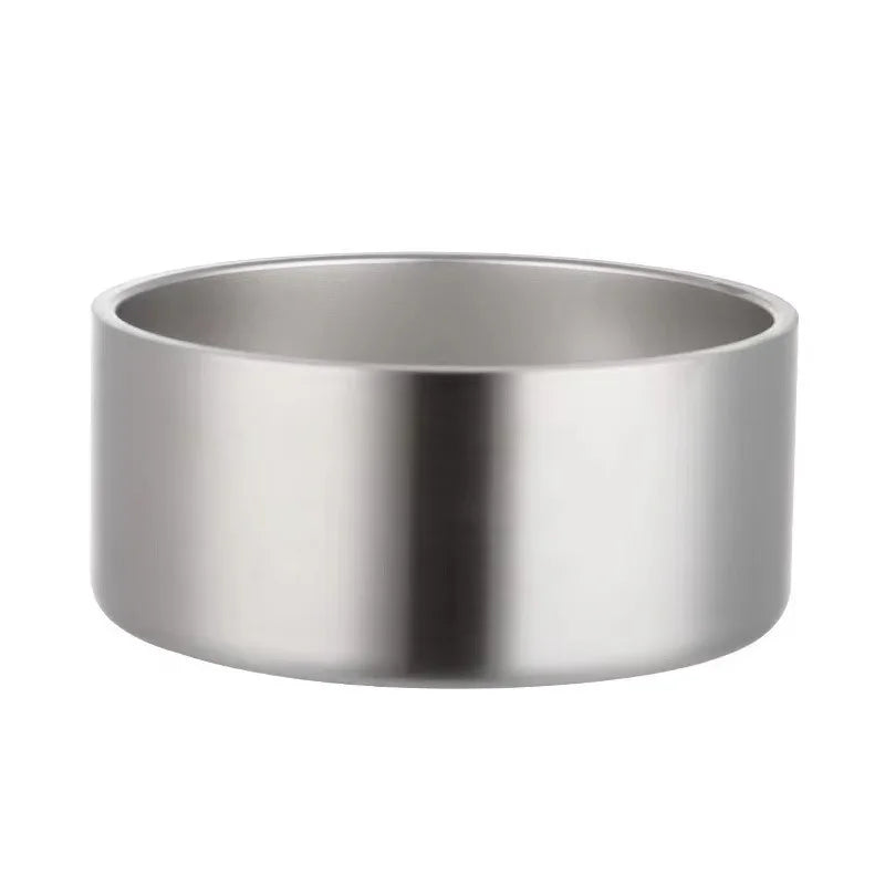 PETSMEN 304 Stainless Steel Pet Food Feeding Bowl Double Layered Thickened With Silicone Bottom Anti-Slip Drinking Water Bowl For Cat And Dog