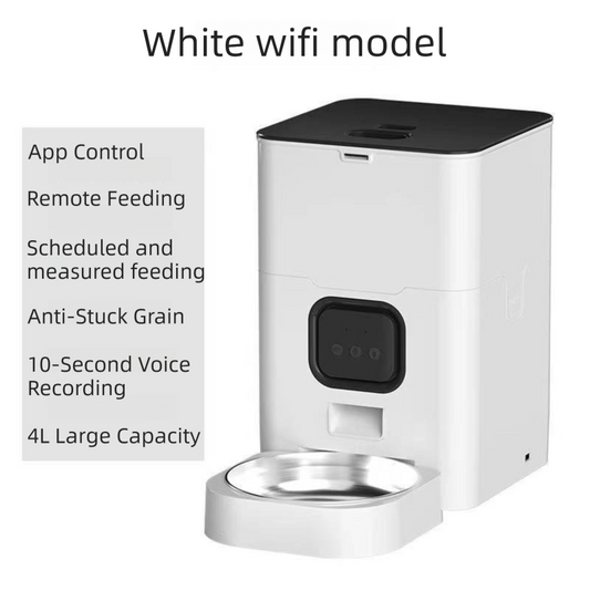 Smart automatic pet feeder with mobile app scheduling and wifi control