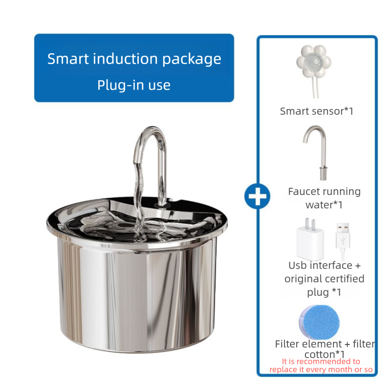 PETSMEN Smart Cat Water Dispenser With Stainless Steel Automatic Circulating Water Fountain For Dogs Pet Smart Water Dispenser