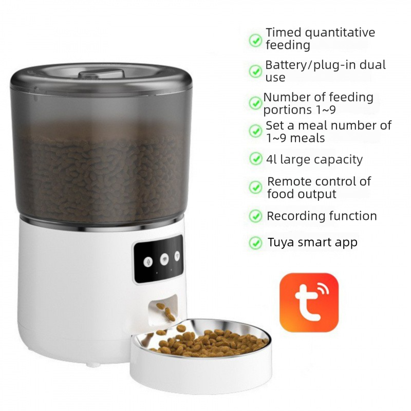 PETSMEN Smart Automatic Cat Feeder 4L Food Tuya APP Remote WIFI Intelligent Pet Feeder Distributes Non Stuck Food