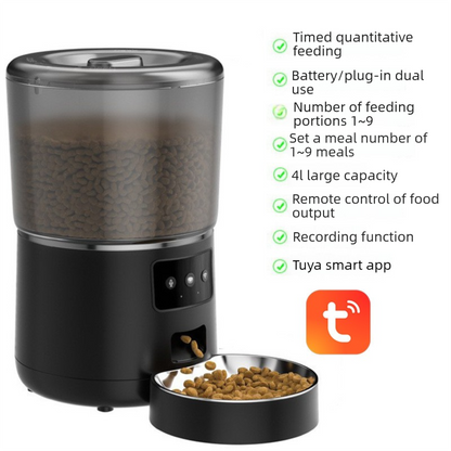 PETSMEN Smart Automatic Cat Feeder 4L Food Tuya APP Remote WIFI Intelligent Pet Feeder Distributes Non Stuck Food