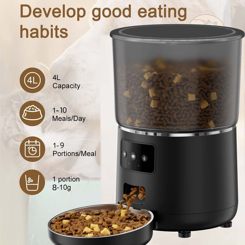 PETSMEN New Smart Pet Automatic Feeder 4L Intelligent APP Cat Food Dispenser Video Model For Feeding Cats And Dogs