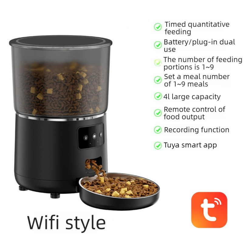 PETSMEN New Smart Pet Automatic Feeder 4L Intelligent APP Cat Food Dispenser Video Model For Feeding Cats And Dogs