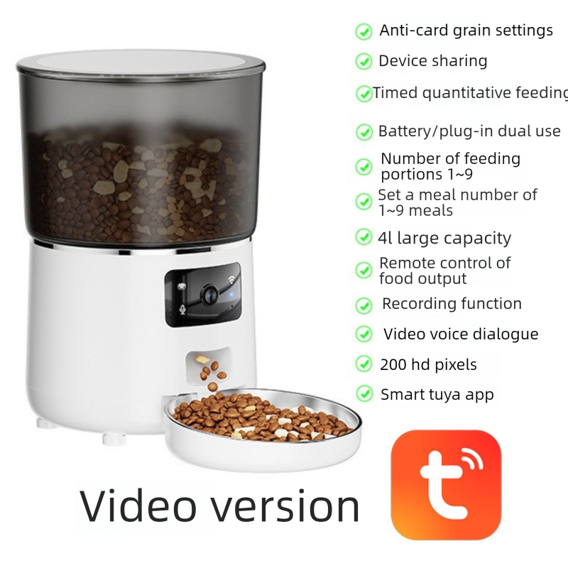 PETSMEN New Smart Pet Automatic Feeder 4L Intelligent APP Cat Food Dispenser Video Model For Feeding Cats And Dogs