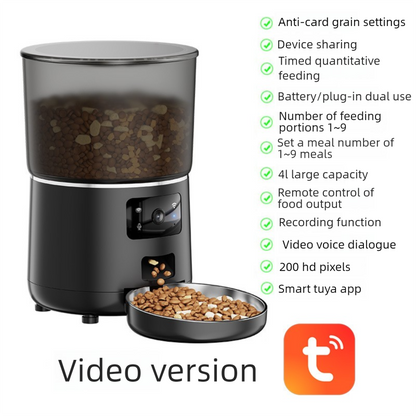 PETSMEN New Smart Pet Automatic Feeder 4L Intelligent APP Cat Food Dispenser Video Model For Feeding Cats And Dogs