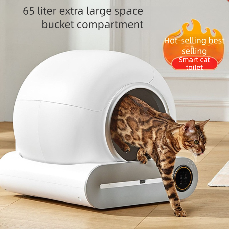 PETSMEN 65L Smart Cat Litter Box Remote Control Automatic Cleaning