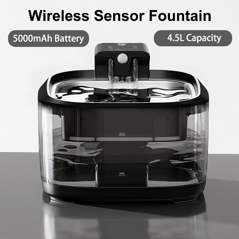 PETSMEN 4.5L Super Large Capacity 5000mAh Battery Intelligent Charging Cat Water Dispenser Dog Bowl Circulation Automatic Filtration Active Electric Water Fountain For Pet