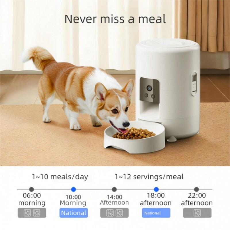 PETSMEN New Intelligent Pet Feeder With Timed And Quantitative Feeding Machine Mobile WiFi Remote Control Electric Feeding Bowl For Cats And Dogs