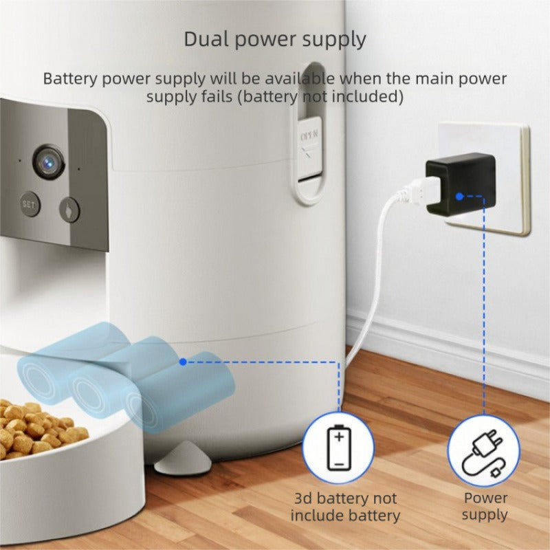 PETSMEN New Intelligent Pet Feeder With Timed And Quantitative Feeding Machine Mobile WiFi Remote Control Electric Feeding Bowl For Cats And Dogs