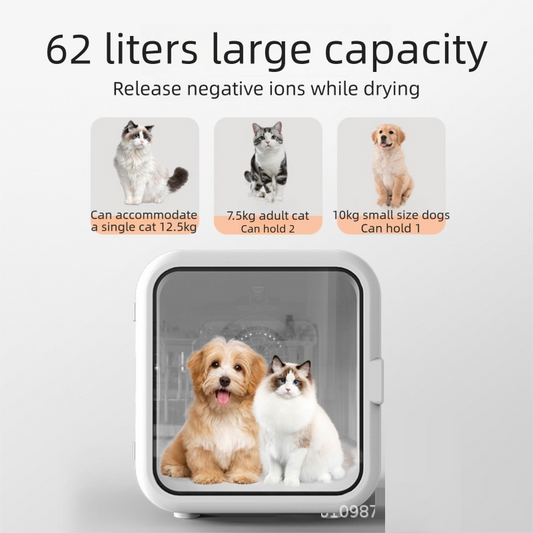 62L extra large pet dryer suitable for cats and dogs up to 15kg
