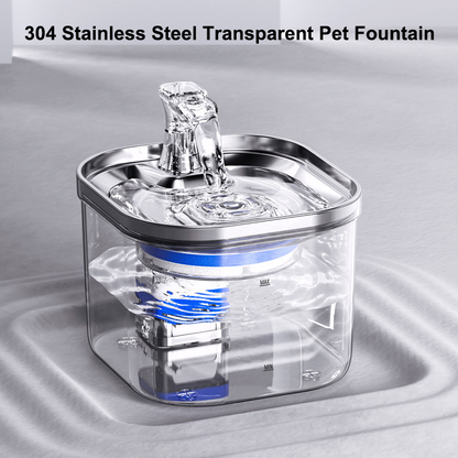 PETSMEN 2L Capacity Smart Pet Water Dispenser Stainless Steel Tray Cat Automatic Water Drinking Fountain For Dog