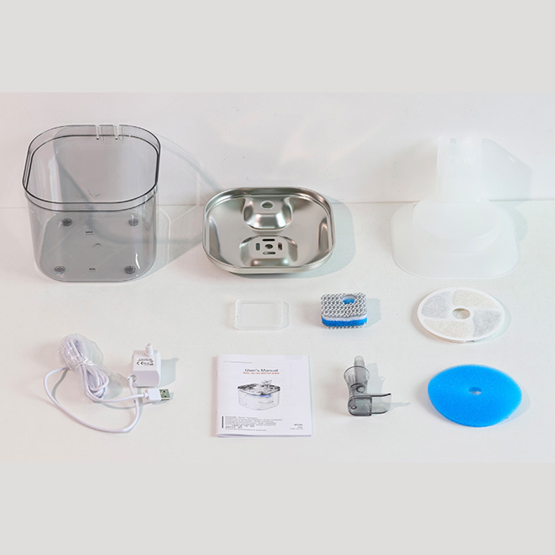 PETSMEN 2L Capacity Smart Pet Water Dispenser Stainless Steel Tray Cat Automatic Water Drinking Fountain For Dog