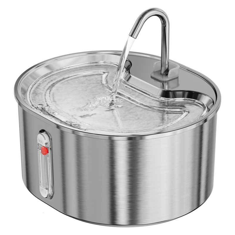PETSMEN 3.2L Capacity Pet Water Dispenser 304 Stainless Steel Automatic Circulation Cat Fountain For Dog