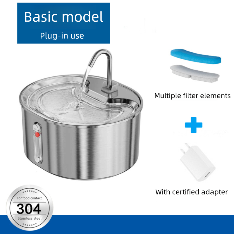 PETSMEN 3.2L Capacity Pet Water Dispenser 304 Stainless Steel Automatic Circulation Cat Fountain For Dog