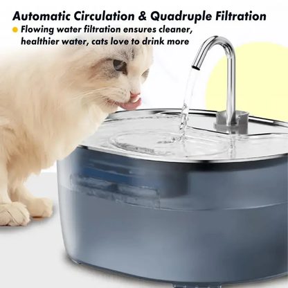 Smart cat water fountain with replaceable filter and multi layer purification system