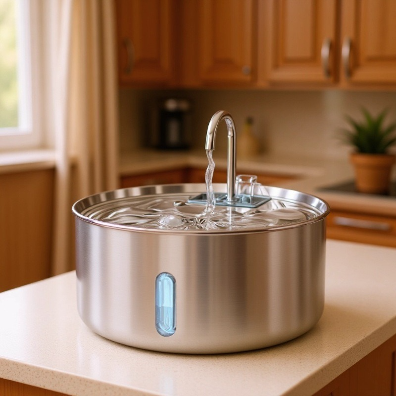 PETSMEN 7L Large Capacity Smart Pet Water Dispenser 304 Stainless Steel Intelligent Automatic Circulation Water Drinking Fountain For Dogs And Cats