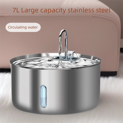 PETSMEN 7L Large Capacity Smart Pet Water Dispenser 304 Stainless Steel Intelligent Automatic Circulation Water Drinking Fountain For Dogs And Cats