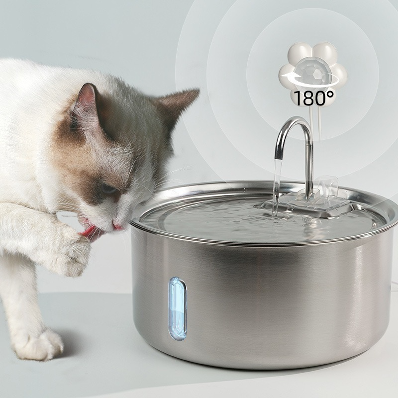 PETSMEN 7L Large Capacity Smart Pet Water Dispenser 304 Stainless Steel Intelligent Automatic Circulation Water Drinking Fountain For Dogs And Cats