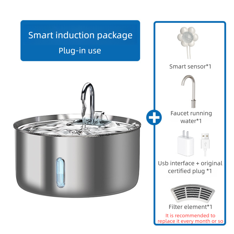 PETSMEN 7L Large Capacity Smart Pet Water Dispenser 304 Stainless Steel Intelligent Automatic Circulation Water Drinking Fountain For Dogs And Cats