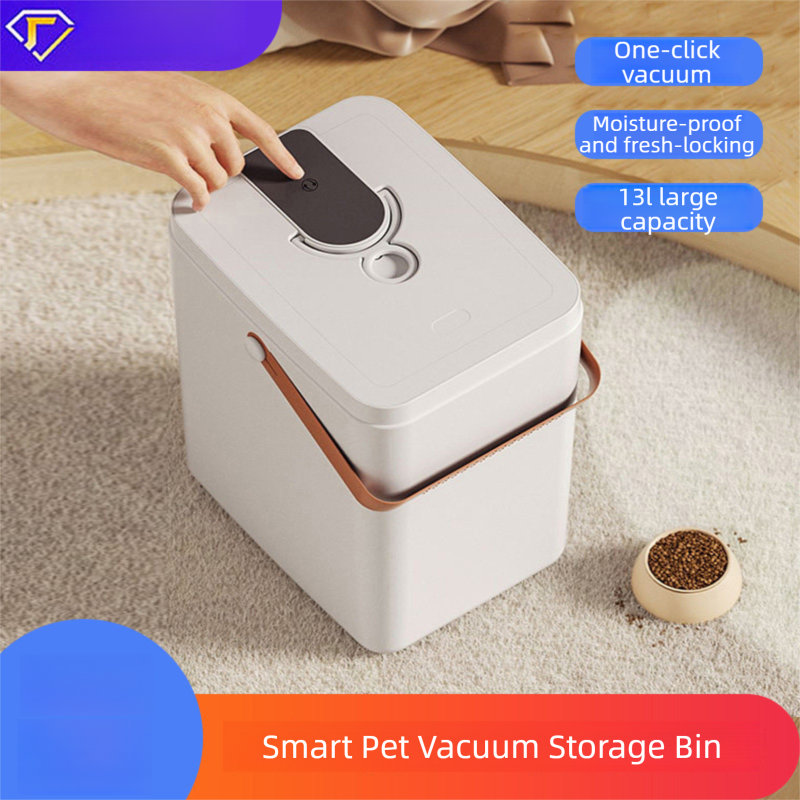 PETSMEN 13L Large Capacity Pet Smart Vacuum Grain Storage Bucket Sealed Moisture-proof Preservation Food Bucket For Dogs And Cats