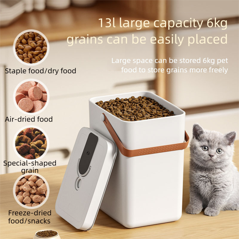 PETSMEN 13L Large Capacity Pet Smart Vacuum Grain Storage Bucket Sealed Moisture-proof Preservation Food Bucket For Dogs And Cats