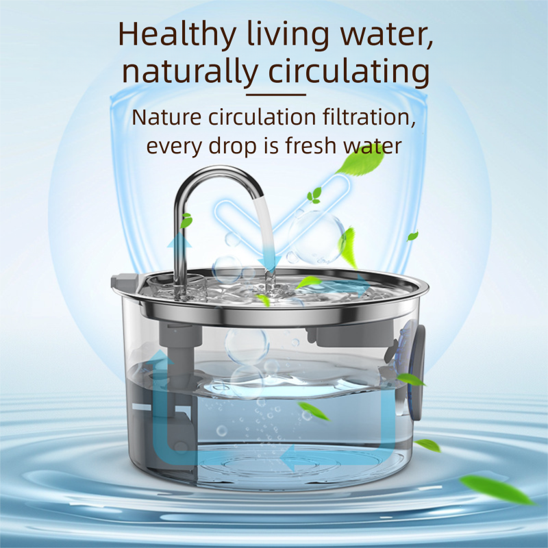 PETSMEN 3.2L 304 Stainless Steel Smart Pet Water Fountain For Cat And Dog Visualization Window Automatic Water Drinking Dispenser