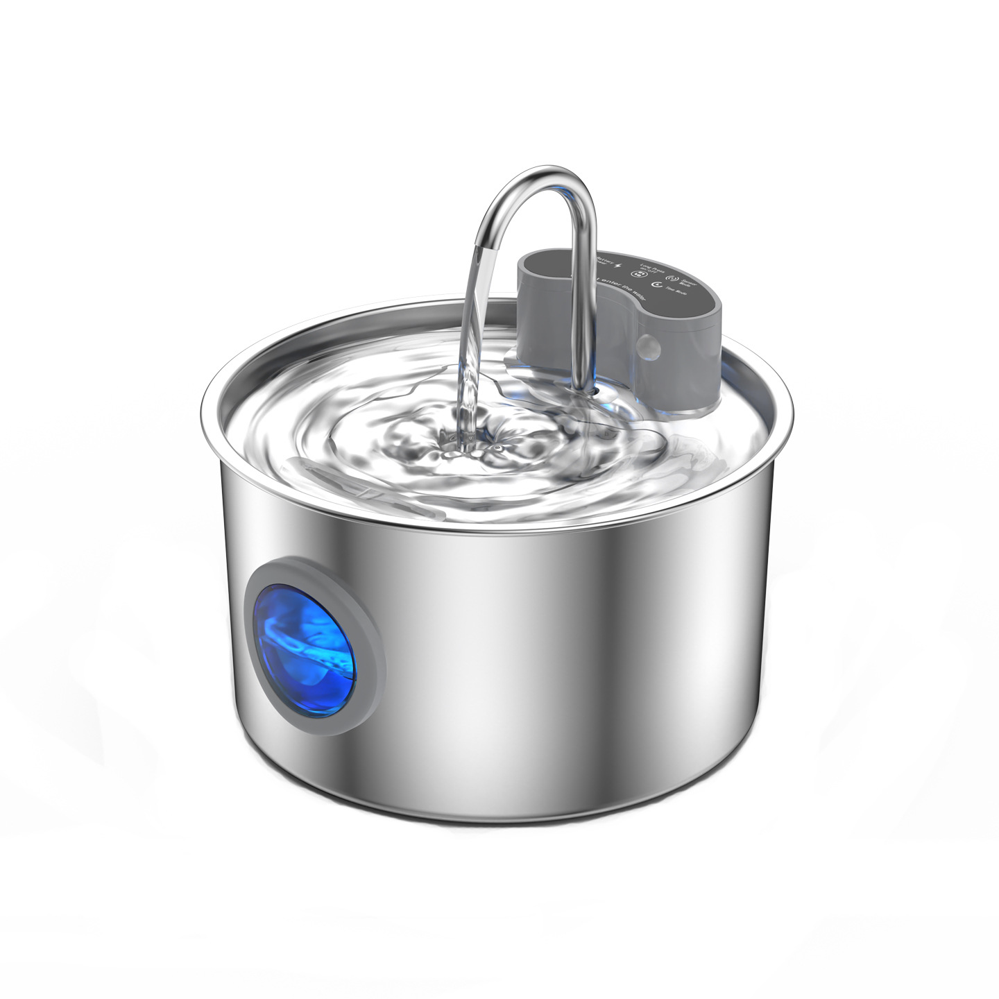 PETSMEN 3.2L 304 Stainless Steel Smart Pet Water Fountain For Cat And Dog Visualization Window Automatic Water Drinking Dispenser