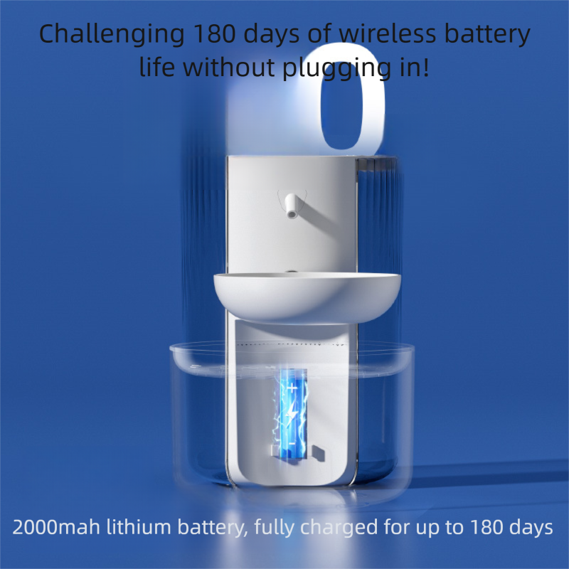 PETSMEN 2000 mAh Wireless Smart Pet Fountain Clean And Dirty Separation 3L Capacity Pouring Type Water Exchange Automatic Water Dispenser For Cat And Dog