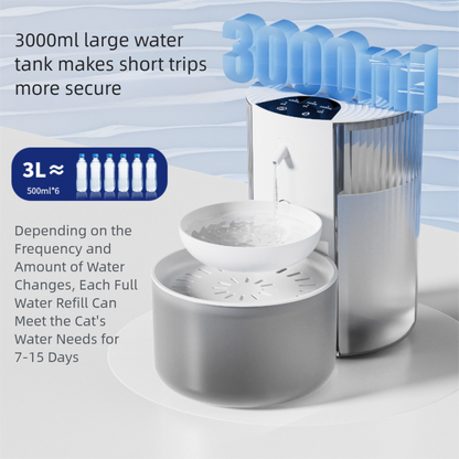 PETSMEN 2000 mAh Wireless Smart Pet Fountain Clean And Dirty Separation 3L Capacity Pouring Type Water Exchange Automatic Water Dispenser For Cat And Dog