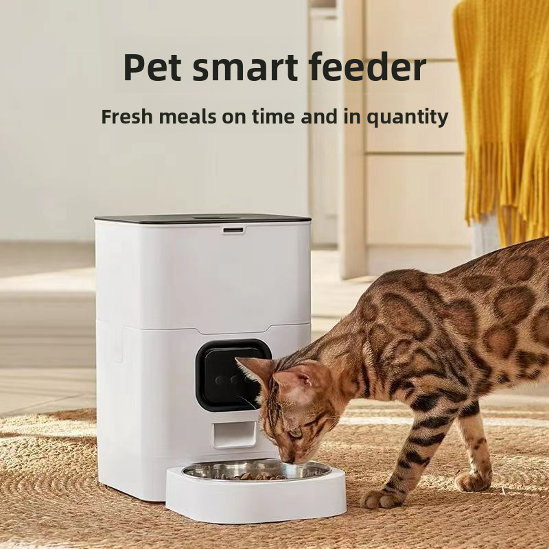 PETSMEN 4L Large Capacity Smart Pet Feeder Timed And Quantitative Voice Recording WiFi Remote Feeding Device For Cats And Dogs