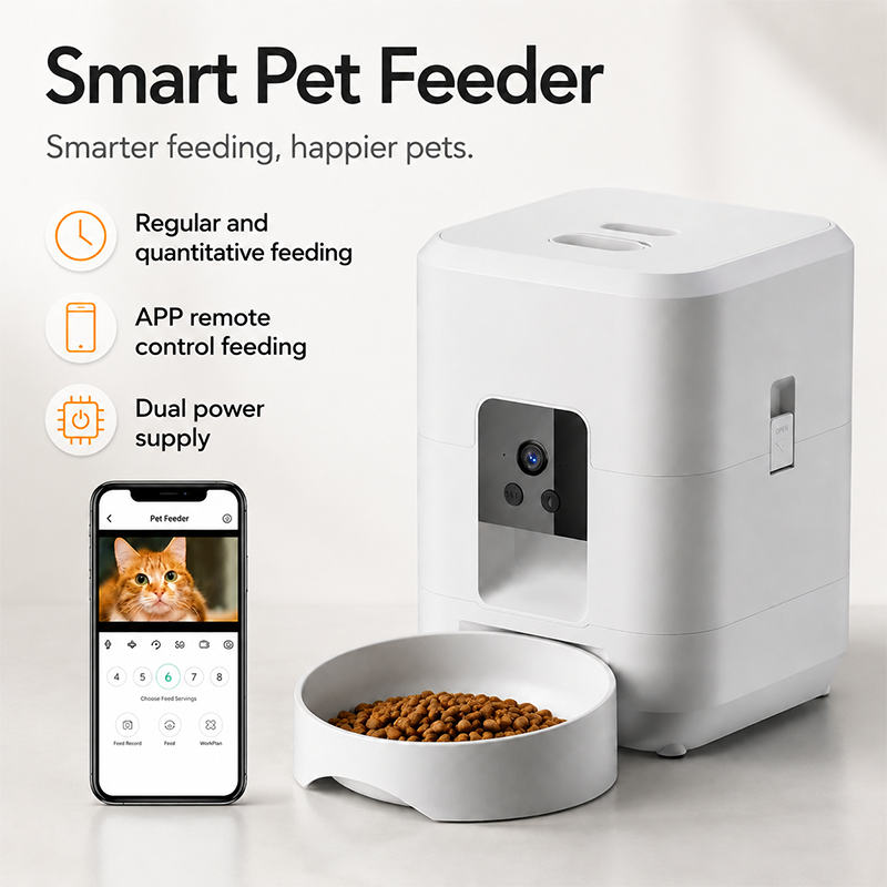 Smart automatic pet feeder with WiFi APP remote control feeding