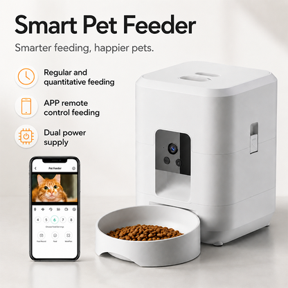 Smart automatic pet feeder with WiFi APP remote control feeding