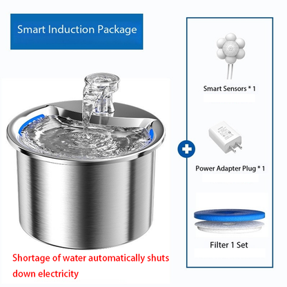 PETSMEN Automatic Smart Pet Water Fountain With 2L Capacity For Cats Intelligent Stainless Steel Water Dispenser With Multi-Filtration System