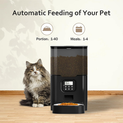 PETSMEN 4L Large Capacity Smart Pet Feeder Timed And Quantitative Voice Recording WiFi Remote Feeding Device For Cats And Dogs