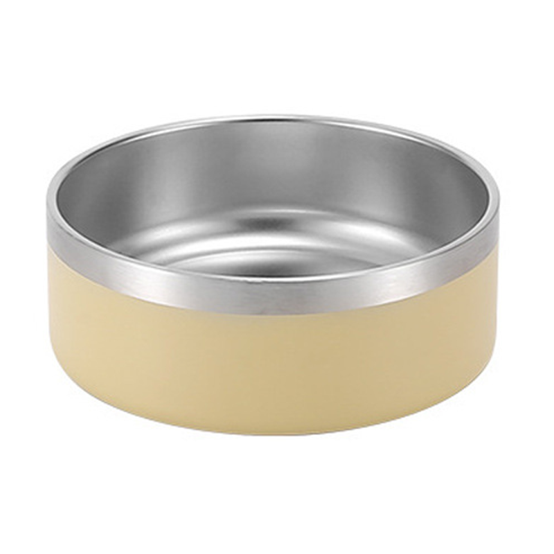 PETSMEN 304 Stainless Steel Pet Food Feeding Bowl Double Layered Thickened With Silicone Bottom Anti-Slip Drinking Water Bowl For Cat And Dog