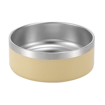 PETSMEN 304 Stainless Steel Pet Food Feeding Bowl Double Layered Thickened With Silicone Bottom Anti-Slip Drinking Water Bowl For Cat And Dog
