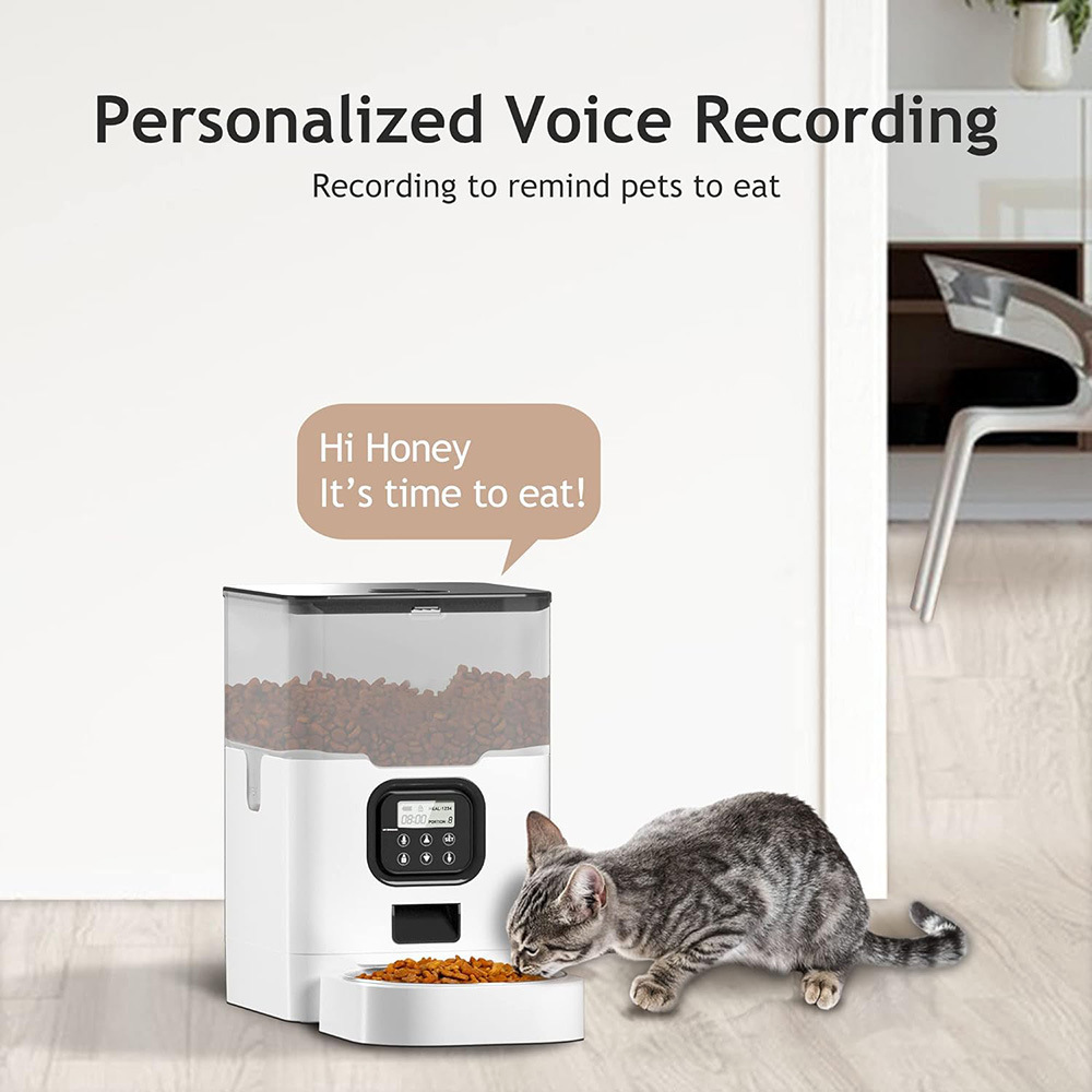 PETSMEN 4L Large Capacity Smart Pet Feeder Timed And Quantitative Voice Recording WiFi Remote Feeding Device For Cats And Dogs