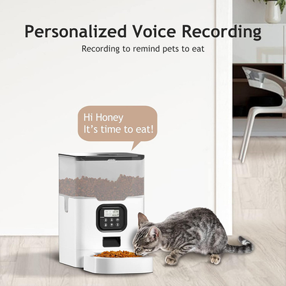 PETSMEN 4L Large Capacity Smart Pet Feeder Timed And Quantitative Voice Recording WiFi Remote Feeding Device For Cats And Dogs