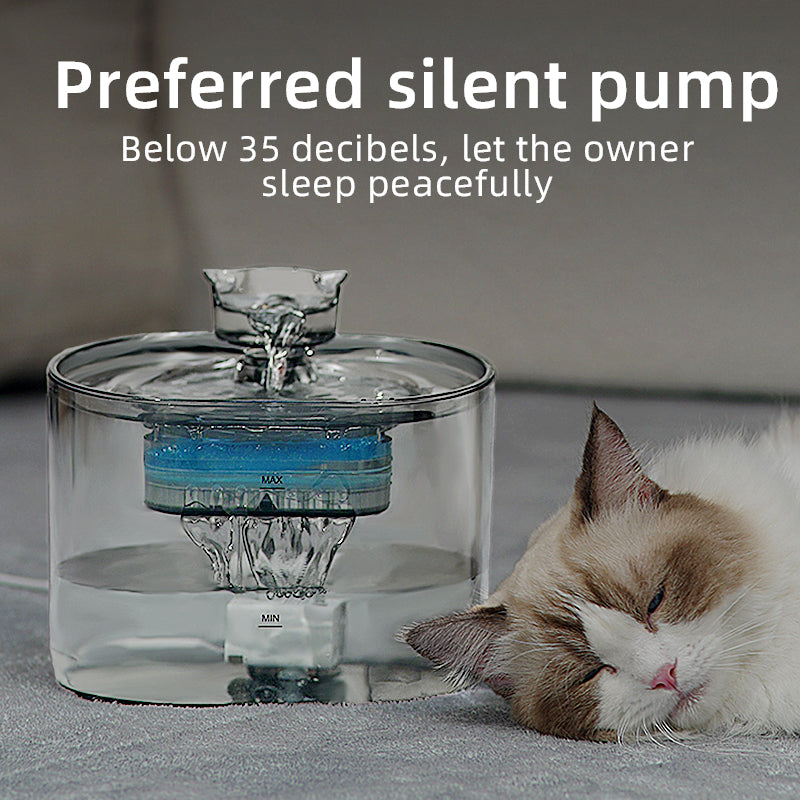 PETSMEN Cat Water Dispenser With Automatic Circulation Flowing Water New Smart Pet Water Fountain With Filtered Water Bowl Silent