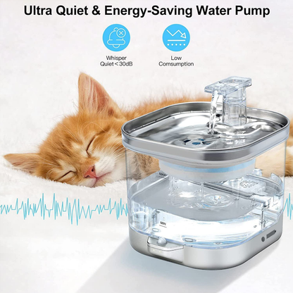 PETSMEN 5000mA Wireless Charging Cat Water Dispenser Intelligent Induction Automatic Circulation Water Fountain Non Plug Pet Stainless Steel Water Dispenser For Dog