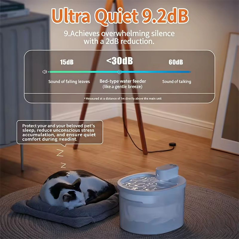 2.5L Smart Pet Fountain Wireless Sensing Water Dispenser For Cat And Dog