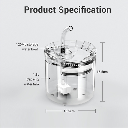 PETSMEN Smart Pet Water Fountain For Cat 2L Automatic Circulation Fountain For Dog