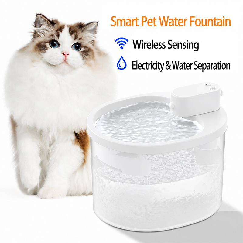 2.5L Smart Pet Fountain Wireless Sensing Water Dispenser For Cat And Dog