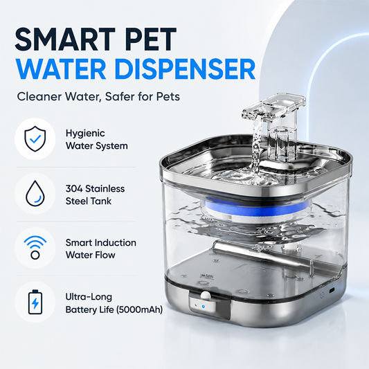 Wireless sensing smart pet fountain with long battery for cat and dog