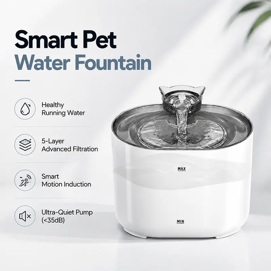 Smart pet water dispenser with multi layer filter system for cleaner fresh water
