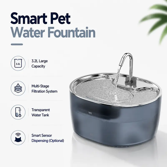 Large water capacity pet fountain for travel and daily use