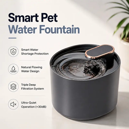 Automatic water fountain for cats with filtered fresh water circulation