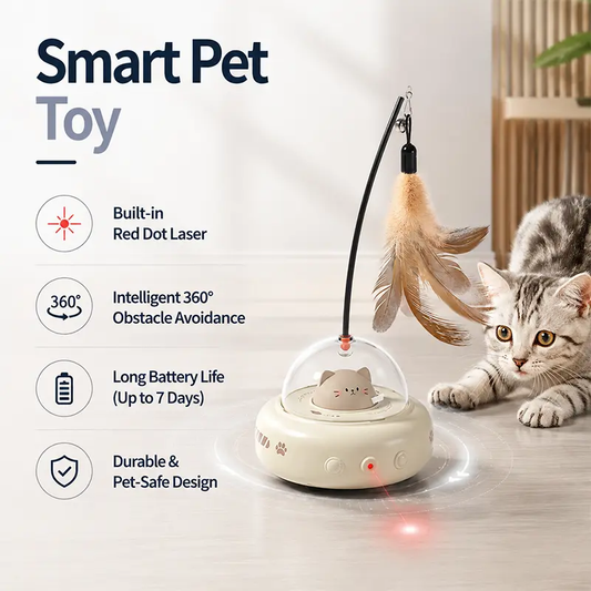 Smart cat toy with red dot laser and interactive hunting game design